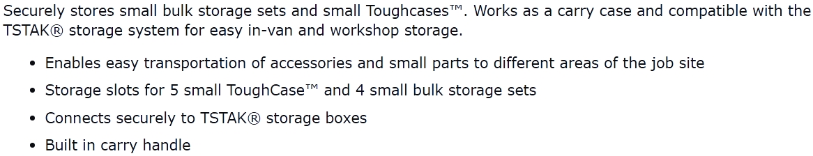 מערכת אחסון לכלי עבודה חשמליים DEWALT TSTAK CADDY DT70716 TEXT